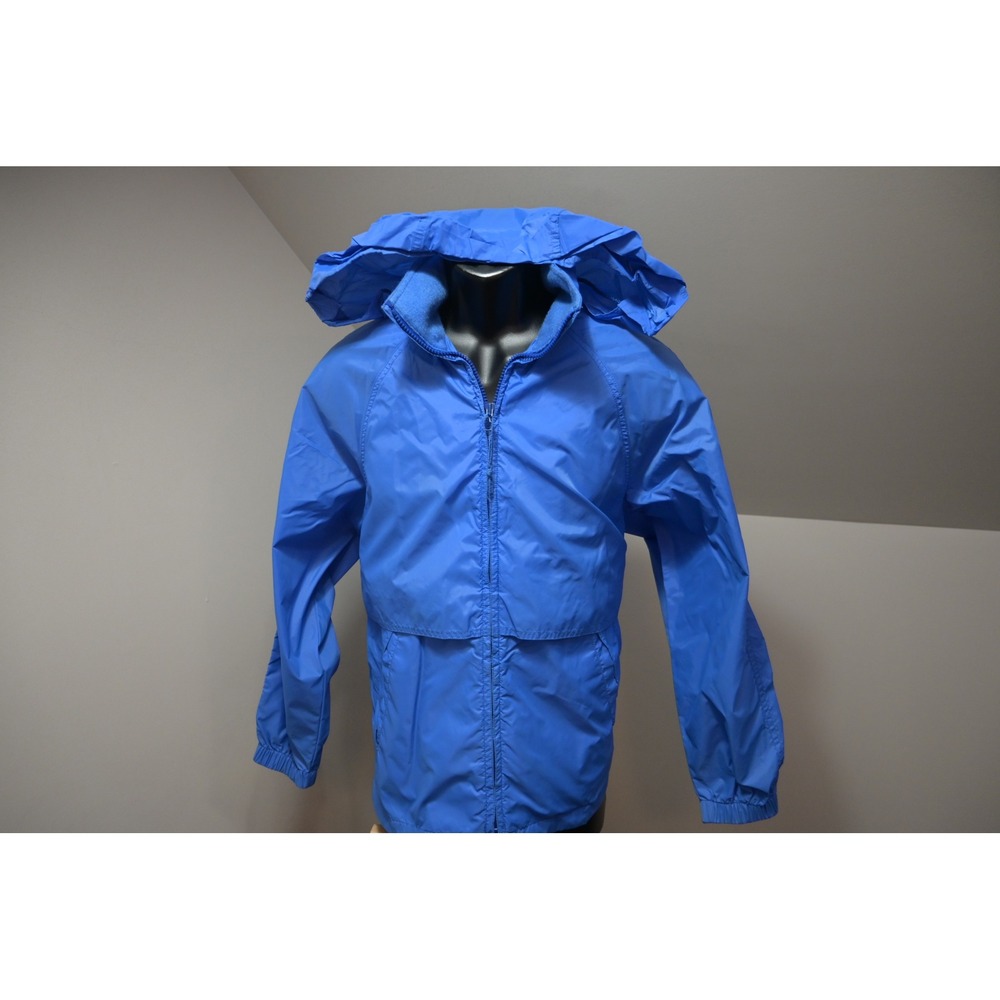 VTG Eddie Bauer Windbreaker Jacket Women Small Blue Hooded Mesh‎ Vent Excellent